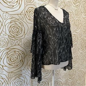 Zara ruffled sleeve blouse